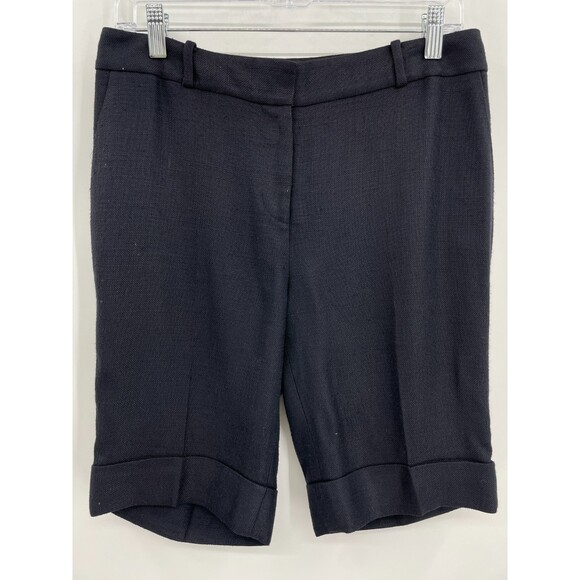 KATE SPADE Navy Blue Chino Style High Rise Bermuda Shorts Size 6 - Picture 1 of 4
